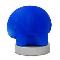 Tisch-Deko-Leuchte ELEFANT blau Glaslampe mundgeblasen