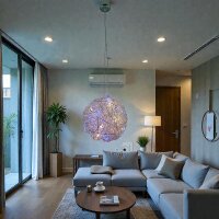 LED + Halogen Pendel-Decken-Luchte ALINA mit Fernbedienung