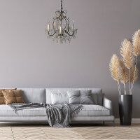 LED Deckenleuchte Ravenna 5flammig Metall Kristallbehang...