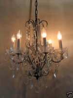 LED Deckenleuchte Ravenna 5flammig Metall Kristallbehang klar Kronleuchter Lampe