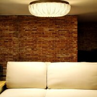 LED Dekenleuchte Isla D: 40cm messing/weiß Lichtfarbe wechselbar