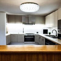 LED Dekenleuchte Isla D: 40cm messing/weiß Lichtfarbe wechselbar