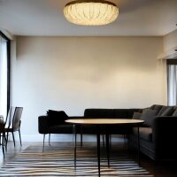 LED Dekenleuchte Isla D: 40cm messing/weiß Lichtfarbe wechselbar