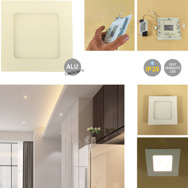 LED Einbauleuchte Bea eckig 12cm