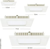 LED Einbauleuchte Bea eckig 12cm