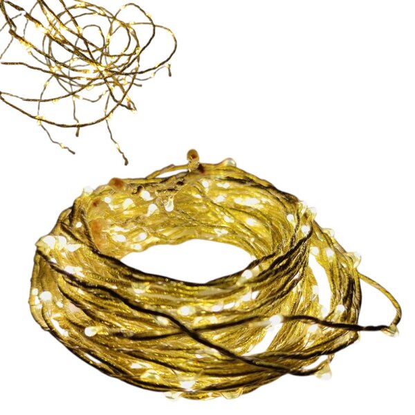 LED Girlande Gold Warmweiß 180 flammig Innen