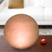 LED Glas Kugelleuchte Ornament 30cm Dekolampe Tischleuchte