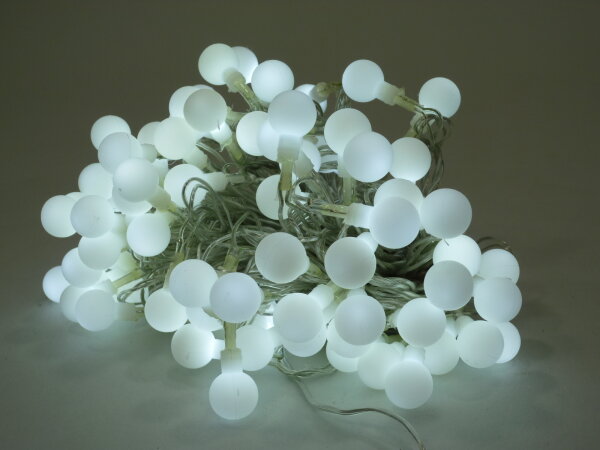 LED Kugel Lichterkette BALL 80 flammig weiß für Innen Dekoration Leuchte Lampe
