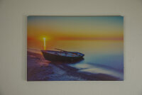 LED Leinwandbild 3D Wandbild m. Beleuchtung Bild 40x60cm Wanddekoration LED-Bild Boot