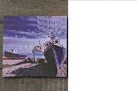 LED Leinwandbild Boot 30 x 30cm Strand Kerzen 40x60cm...