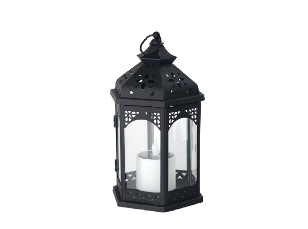 LED Solar Laterne Ramona Kerzen-Flackerlicht Solarleuchte Dekolampe Geschenk schwarz