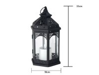 LED Solar Laterne Ramona Kerzen-Flackerlicht Solarleuchte Dekolampe Geschenk schwarz