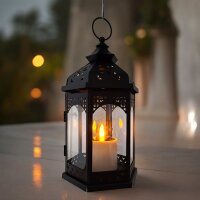 LED Solar Laterne Ramona Kerzen-Flackerlicht Solarleuchte Dekolampe Geschenk schwarz