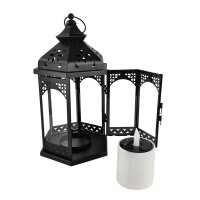 LED Solar Laterne Ramona Kerzen-Flackerlicht Solarleuchte Dekolampe Geschenk schwarz