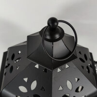 LED Solar Laterne Ramona Kerzen-Flackerlicht Solarleuchte Dekolampe Geschenk schwarz