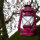 LED Solar Laterne Rola mit LED flackernd Solarleuchte Dekolampe Gartenleuchte beerenfarben