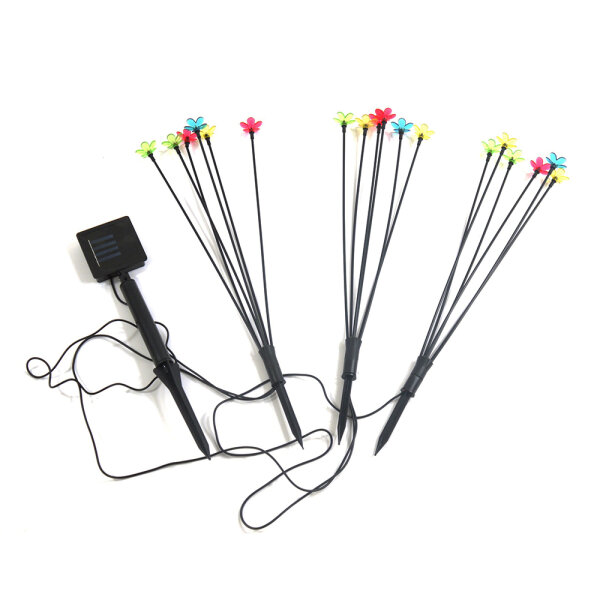 LED Solar Stick "Flower bunt" 18 flg, Garten Wegeleuchte, Dekorationsbeleuchtung