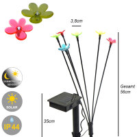 LED Solar Stick "Flower bunt" 18 flg, Garten Wegeleuchte, Dekorationsbeleuchtung