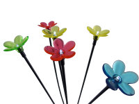 LED Solar Stick "Flower bunt" 18 flg, Garten Wegeleuchte, Dekorationsbeleuchtung