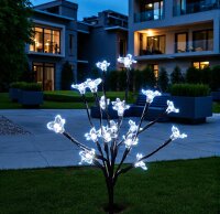 LED Solar Stick Flower klar 20 flg. Gartenbeleuchtung Blütenstrauch Solarleuchte
