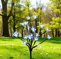 LED Solar Stick Flower klar 20 flg. Gartenbeleuchtung Blütenstrauch Solarleuchte