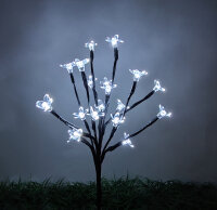 LED Solar Stick Flower klar 20 flg. Gartenbeleuchtung Blütenstrauch Solarleuchte