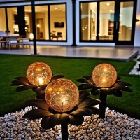 LED Solar-Außen-Gartenstecker FLORA...