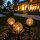LED Solar-Außen-Gartenstecker FLORA Deko-Wege-Leuchte-Lampe Metall Glaskugel