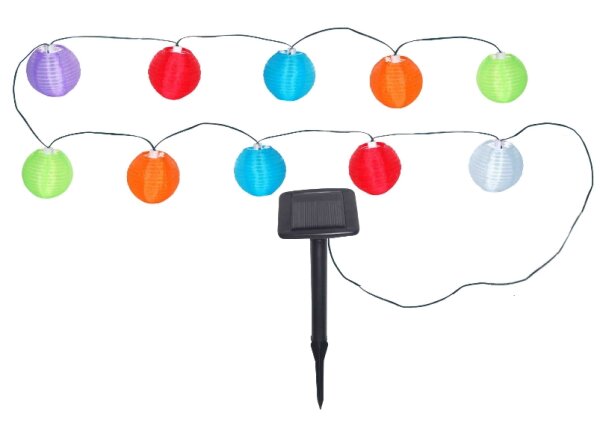 LED Solar-Lampion Lichterkette 10-flg.