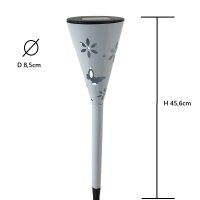 LED Solarleuchte Capri Solarspieß 1-4-12St Metall Dekoration Lampe Garten Balkon Einzeln weiß