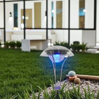 LED Solarleuchte Gitte aus Edelstahl mit Erdspieß LED farbwechselnd Wegeleuchte