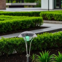 LED Solarleuchte Gitte aus Edelstahl mit Erdspieß LED farbwechselnd Wegeleuchte