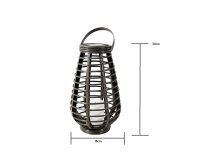 LED Solarleuchte Laterne Riss Gartenleuchte Rattan Optik Solarlampe Dekoleuchte Höhe 30cm