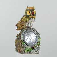 LED Solarleuchten Figur Eule Dekoration, Garten-Deko-Beleuchtung Solarlampe Eule auf Baumstamm