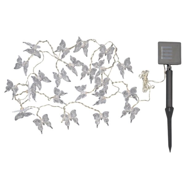 LED Solar-Lichterkette diverse Dekoration-Garten-Beleuchtung Solarleuchte Lampe Schmetterling