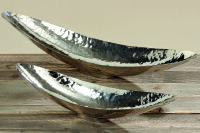 2 x Edle Deko Schale Gisa im Set  Aluminium silberfarben...