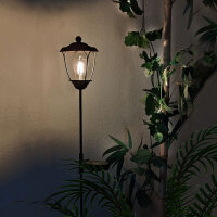 LED Solar-Wegeleuchte-Laterne JUNO m. Spieß Garten-Dekorations-Lampe Metall-Glas Einzeln