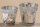 2 x Glas Windlichter Joyce silberfarben Glitzerrand