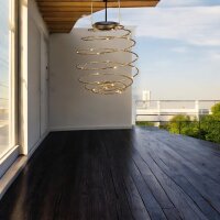 LED-Solar-Laterne SPIRALE zum hängen Stimmungsleuchte IP44 Party-Deko-Leuchte Gold
