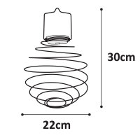 LED-Solar-Laterne SPIRALE zum hängen Stimmungsleuchte IP44 Party-Deko-Leuchte Gold