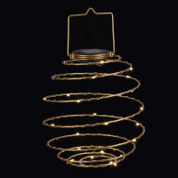 LED-Solar-Laterne SPIRALE zum hängen Stimmungsleuchte IP44 Party-Deko-Leuchte Gold
