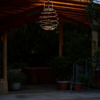 LED-Solar-Laterne SPIRALE zum hängen Stimmungsleuchte IP44 Party-Deko-Leuchte Gold