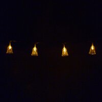 Lichterkette 10 LED batteriebetrieben Dekobeleuchtung Tisch- Fensterdekoration  Glocke LED amber