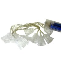 Lichterkette 10 LED batteriebetrieben Dekobeleuchtung Tisch- Fensterdekoration  Glocke LED amber