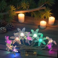 Lichterkette Blume farbwechselnd 10 LED batteriebetrieben Dekobeleuchtung Tisch- Fensterdekoration