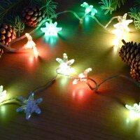 Lichterkette Blume farbwechselnd 10 LED batteriebetrieben Dekobeleuchtung Tisch- Fensterdekoration