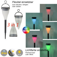 2 x LED Solarleuchte Demi farbwechselnd