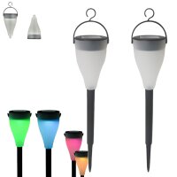 2 x LED Solarleuchte Demi farbwechselnd