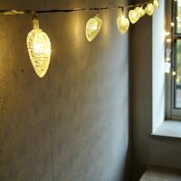 Lichterkette Herz 10 LED batteriebetrieben Dekobeleuchtung Tisch- Fensterdekoration warmweiß