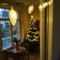 Lichterkette Herz 10 LED batteriebetrieben Dekobeleuchtung Tisch- Fensterdekoration warmweiß